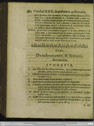 XXXI. De instrumentis, & literariis documentis