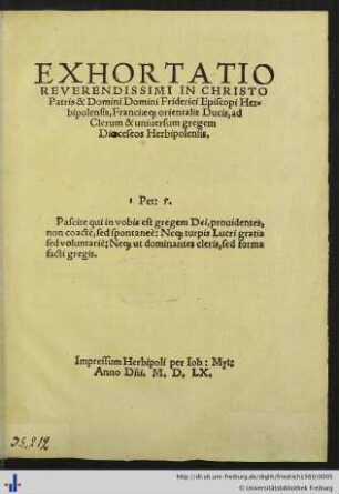 EXHORTATIO