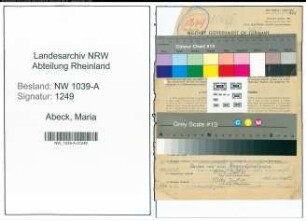 Entnazifizierung Maria Abeck , geb. 24.01.1893 (Lehrerin)