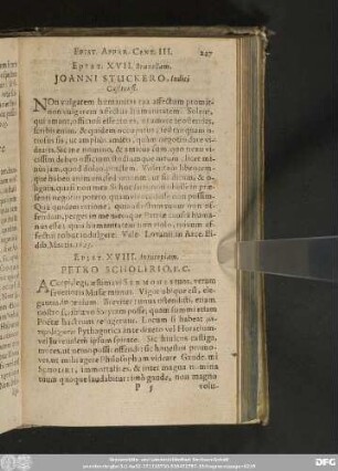 Epist. XVIII. Antverpiam. Petro Scholirio, V. C.