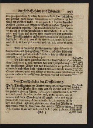 Von Dienstbarkeit der Wasserleitung