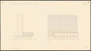 New Central National Bank of Iraq, Bagdad: East Elevation, North Elevation, 1:200, (von Inv.nr. 39319)