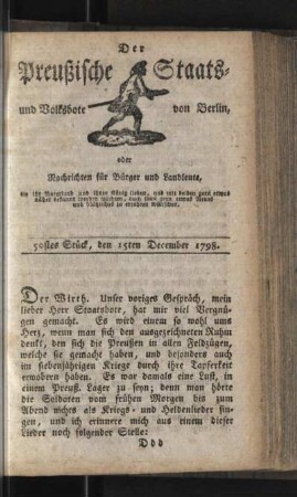 50stes Stück, den 15ten December 1798