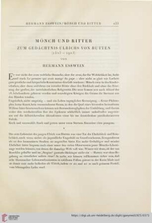5: Mönch und Ritter : zum Gedächtnis Ulrichs von Hutten$d(1523-1923)