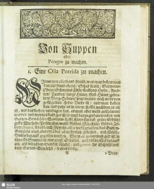 Von Suppen oder Potagen zu machen