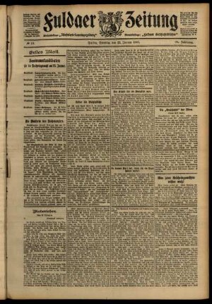 Erste Ausgabe vom Dienstag, den 22. Januar 1907.