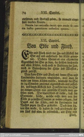 XXI. Capitel. Von Ebbe und Fluth