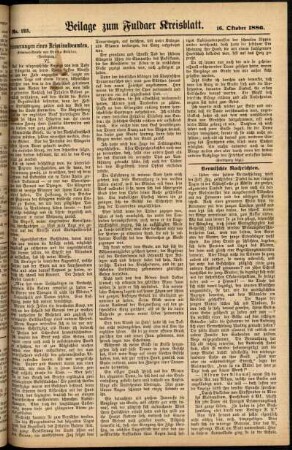Zweite Ausgabe vom Samstag, den 16. Oktober 1886.