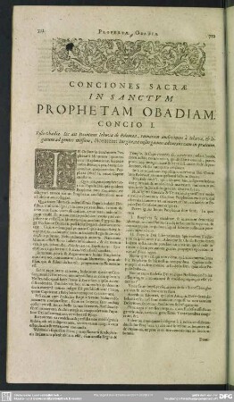 Conciones Sacrae In Sanctum Prophetam Obadiam