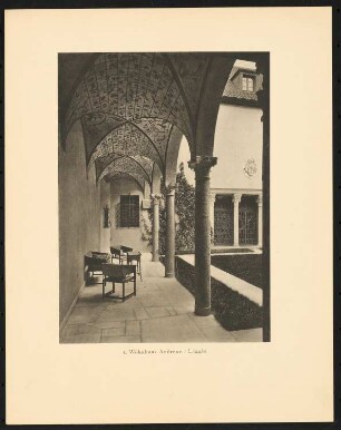 Landhaus Dr. Fritz Andreae, Berlin-Grunewald: Loggia im Innenhof (aus: Alfred Breslauer, Ausgeführte Bauten 1897-1927)