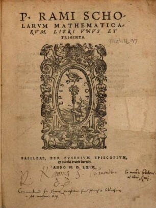 P. Rami Scholarvm Mathematicarvm, Libri Vnvs Et Triginta