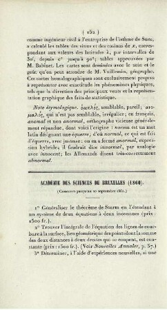 Académie des sciences de Bruxelles (1860).