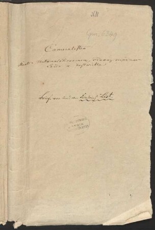 Briefe von und an Friedrich List (1789-1846) - BSB Cgm 6349