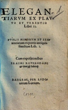Elegantiarum ex Plauto et Terentio libri II