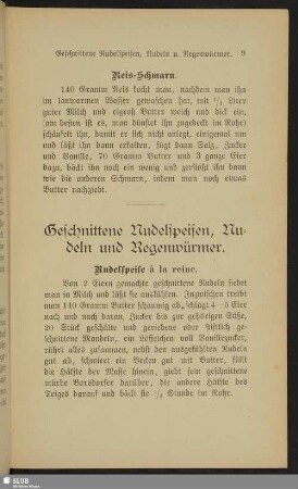 Geschnittene Nudelspeisen, Nudeln und Regenwürmer