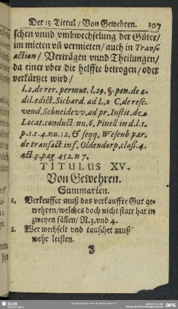 Titulus XV. Von Gewehren