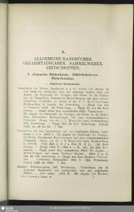 A. Allgemeine Handbücher. Gesammtausgaben. Sammelwerke. Zeitschriften
