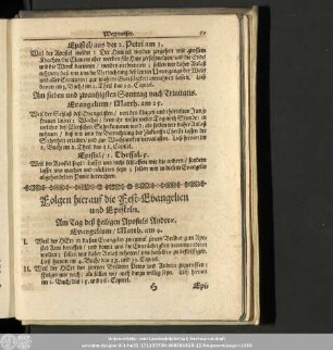 Folgen hierauf die Fest-Evangelien und Episteln.