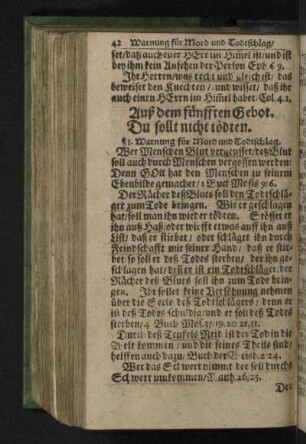 Auß dem fünfften Gebot. Du sollt nicht tödten.