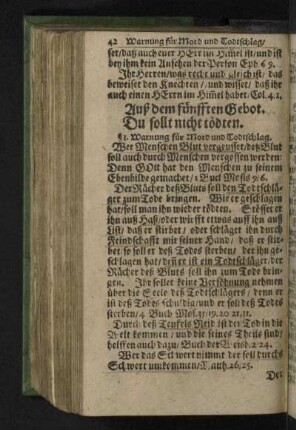 Auß dem fünfften Gebot. Du sollt nicht tödten.