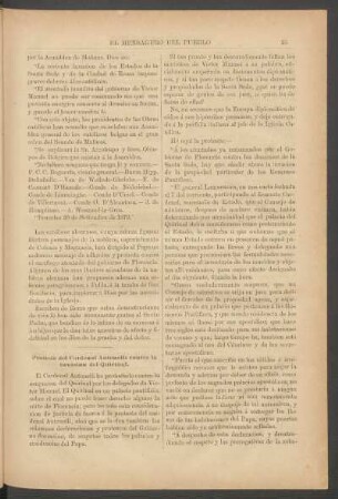 Protesta del Cardenal Antonelli contra la invasión del Quirinal.