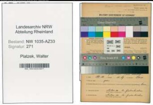 Entnazifizierung Walter Platzek , geb. 23.07.1901 (Bergmann)