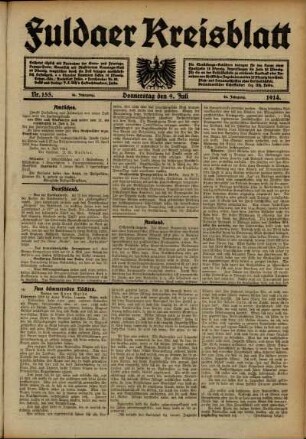 Ausgabe vom Donnerstag, den 09. Juli 1914.