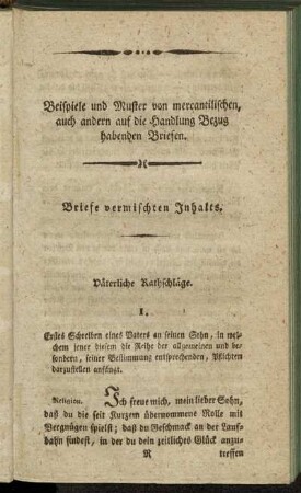 Briefe vermischten Inhalts.