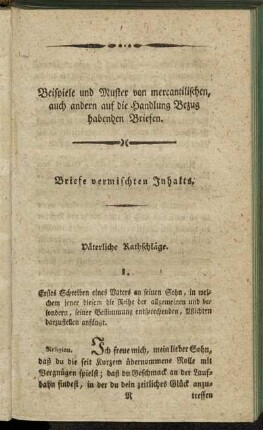 Briefe vermischten Inhalts.