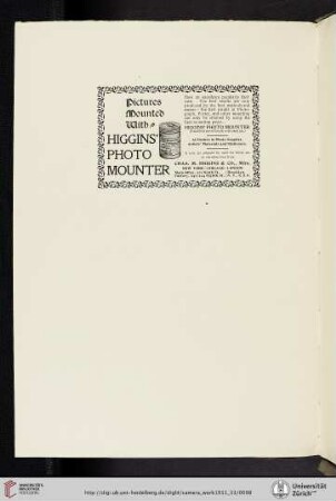 Chas. [Charles] M. [Michael] Higgins & Co. [Higgins’ Photo Mounter]