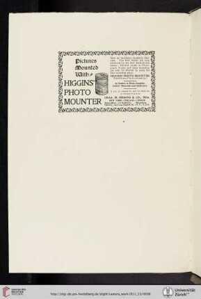 Chas. [Charles] M. [Michael] Higgins & Co. [Higgins’ Photo Mounter]