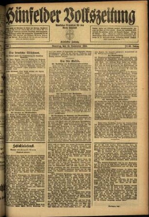 Ausgabe vom Samstag, den 13. November 1920.