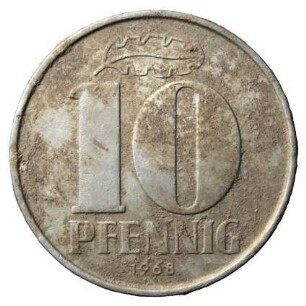 Fundmünze, 10 Pfennig, 1968