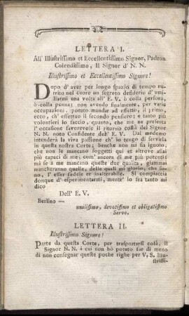 Lettera I. = I. Brief. - Lettera XXXIII. = XXXIII. Brief.