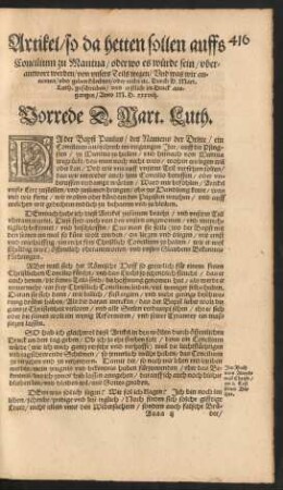 Artikel/ so da hetten sollen auffs Concilium zu Mantua ...