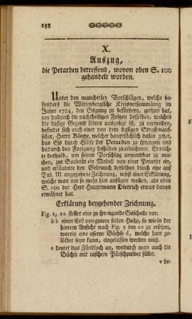 X. Auszug, die Petarden betreffend, wovon oben S. 100 gehandelt worden