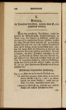 X. Auszug, die Petarden betreffend, wovon oben S. 100 gehandelt worden