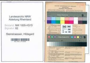 Entnazifizierung Hildegard Steinstraesser , geb. 26.11.1907 (Studienassessorin)