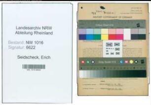 Entnazifizierung Erich Seidscheck , geb. 26.03.1894 (Buchhaendler)