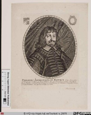 Bildnis Johann Philipp (1663 Reichsfrhr. von Schönborn), 1647-73 Kurfürst u. Erzbischof von Mainz
