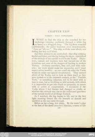 Chapter XXIV Turkey: First Impressions