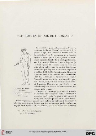 5. Pér. 9.1924: L' Apollon en bronze de Bourganeuf