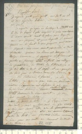 Brief von Adelbert von Chamisso an Hippolyte de Chamisso
