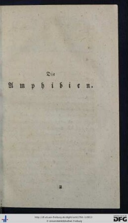 Die Amphibien.