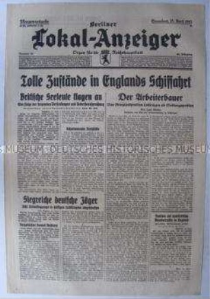 Tageszeitung "Berliner Lokal-Anzeiger" über die wirtschaftliche und politische Lage in Lothringen