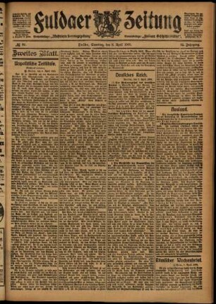 Zweite Ausgabe vom Samstag, den 08. April 1905.