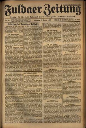 Ausgabe vom Dienstag, den 22. Januar 1929.