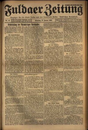 Ausgabe vom Dienstag, den 22. Januar 1929.