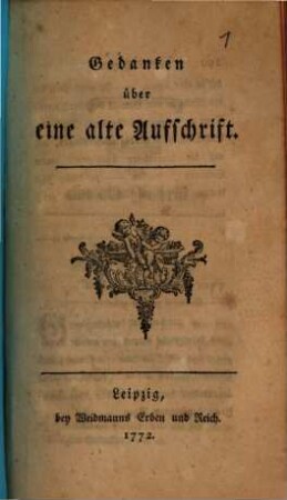 Gedanken über eine alte Aufschrift