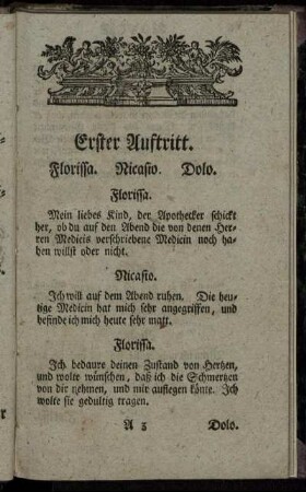 Erster Auftritt. - Sechster Auftritt.